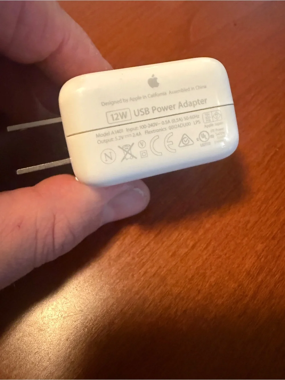 Apple White USB-A 12 W Power Adapter Charger with Foldable Plug
